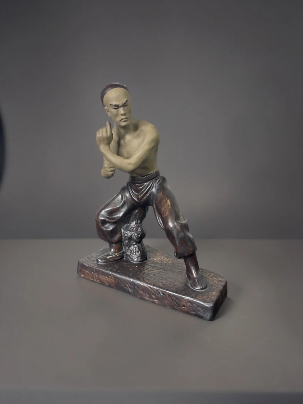 Vintage Chinese Shiwan mudman kung fu figurine. #22